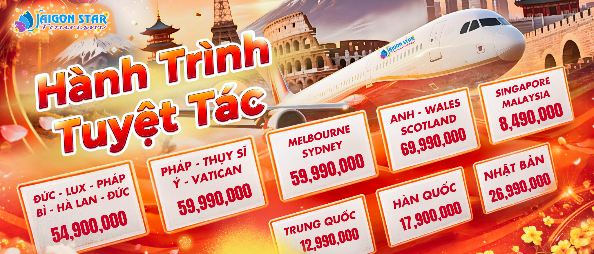 Saigon Star Tourism | Công ty tổ chức tour chuyên nghiệp 1 banner web